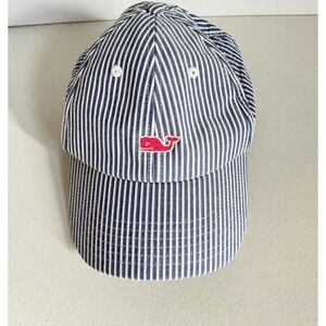 VINEYARD VINES Blue Stripe Adjustable‎ Hat Cap Pink Whale